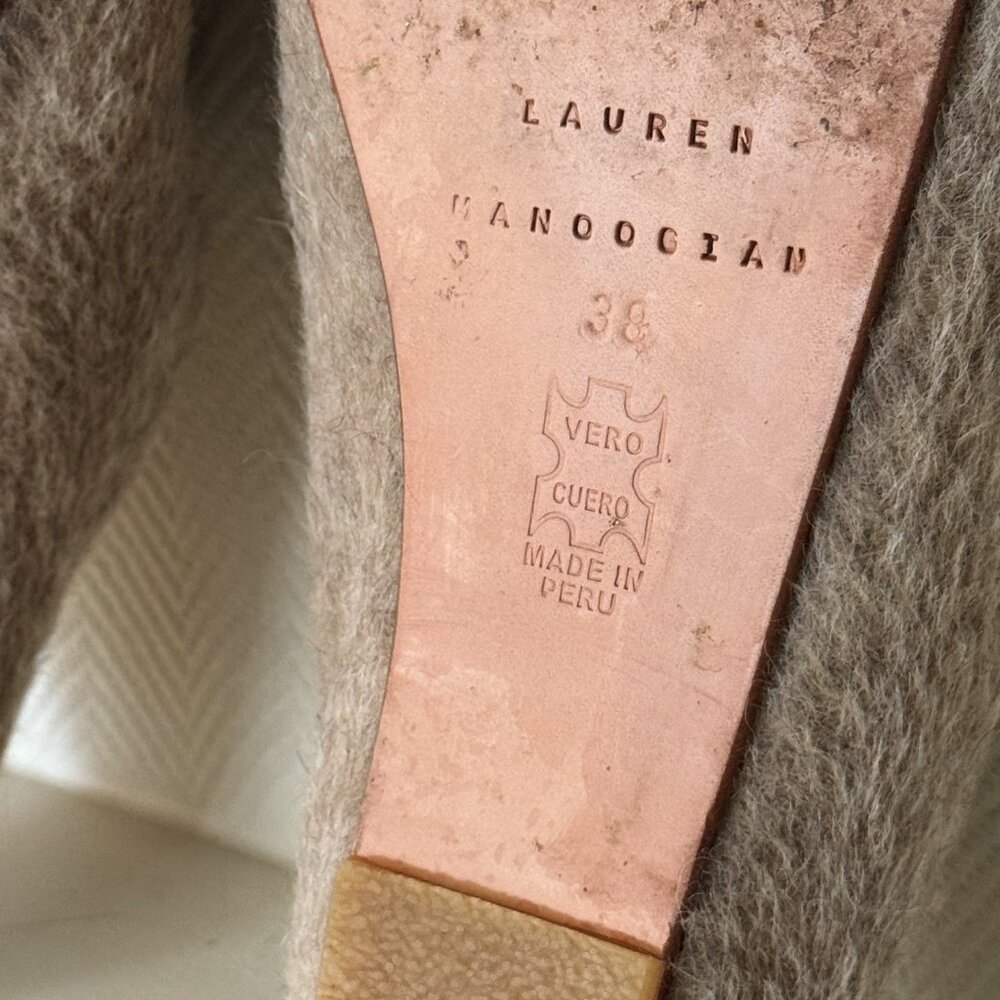 SOLD Lauren Manoongian Wool + Leather Slides - Picture 6 of 6